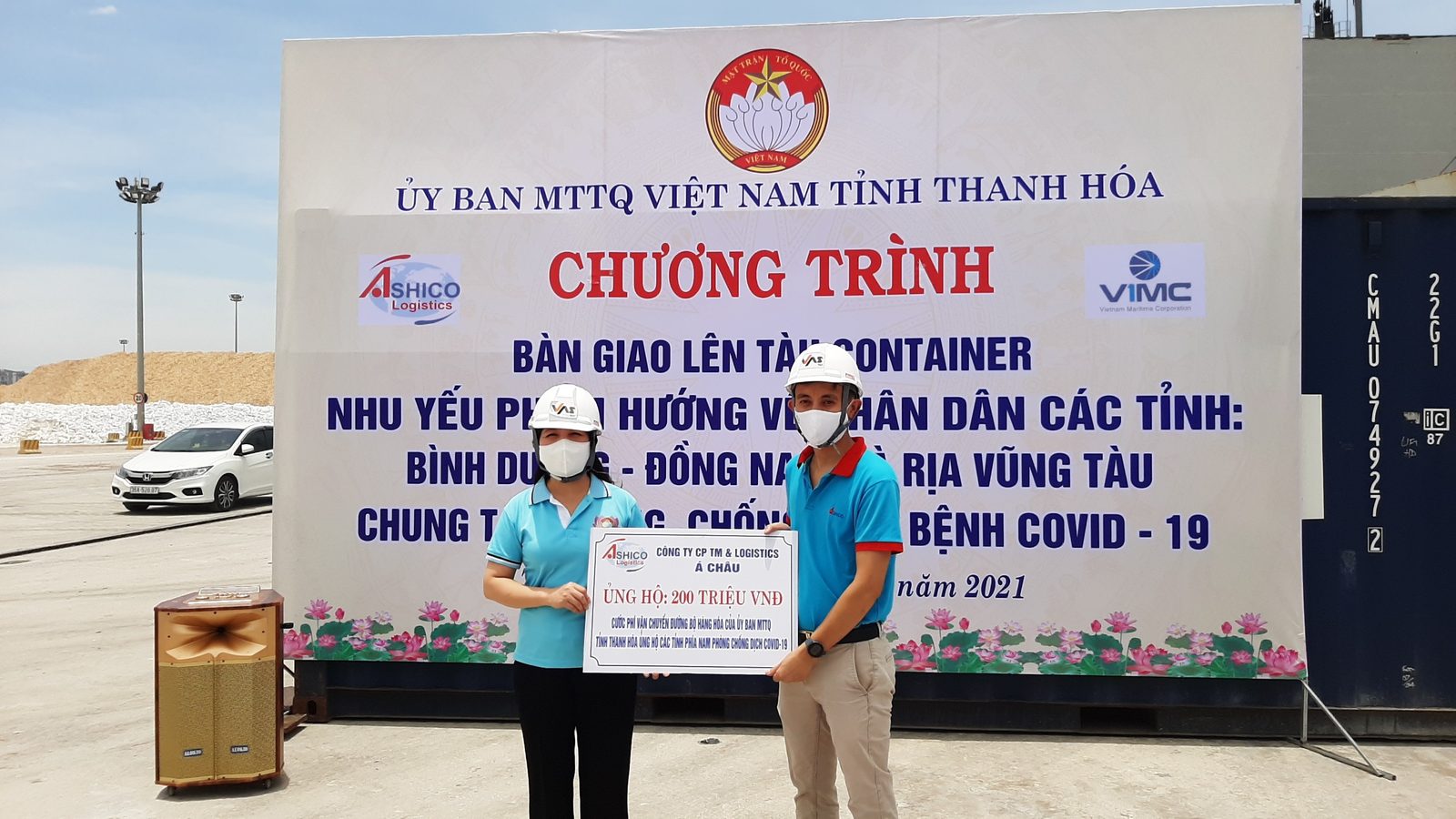 Ashico Logistics chung tay vận chuyển miễn phí hàng trăm tấn hàng hóa thiện nguyện của Ủy ban MTTQ Việt Nam tỉnh Thanh hóa vào các tỉnh phía Nam
